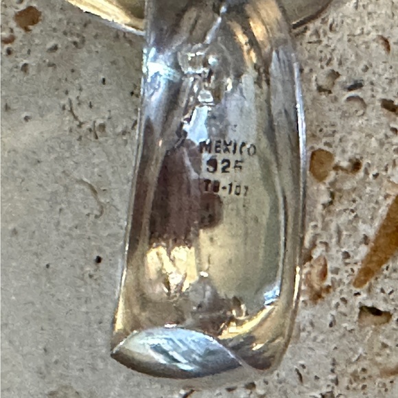 Vintage Heavy Mexico 925 Sterling Silver Earrings Boho 1.5” - Picture 7 of 12